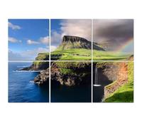 6 Pack Acoustic Foam Panels Sound Proofing Faroe island landscape waterfall rainbow Denmark Acoustic Wall Panel Soundproofing for Livingroom Nursery Room 180x120cm Home Decor