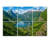 6 Pack Acoustic Foam Panels Sound Proofing geiranger fjord norway scandinavian mountains pictures Acoustic Wall Panel Soundproofing for Livingroom Nursery Room 180x120cm Home Decor