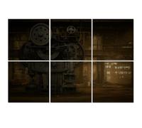 6 Pack Acoustic Foam Panels Sound Proofing Industrial Machine Abandoned Factory Vintage Gears Dark Atmosphere Acoustic Wall Panel Soundproofing for Livingroom Nursery Room 180x120cm Home Decor