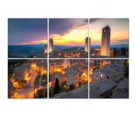 6 Pack Acoustic Foam Panels Sound Proofing Italy San Gimignano dusk medieval Tuscan Acoustic Wall Panel Soundproofing for Livingroom Nursery Room 180x120cm Home Decor