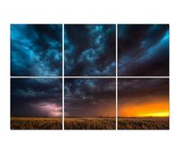 6 Pack Acoustic Foam Panels Sound Proofing Large lightning strike dusk Tornado Alley Acoustic Wall Panel Soundproofing for Livingroom Nursery Room 180x120cm Home Decor