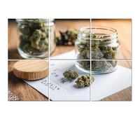 6 Pack Acoustic Foam Panels Sound Proofing Medical Marijuana Acoustic Wall Panel Soundproofing for Livingroom Nursery Room 180x120cm Home Decor