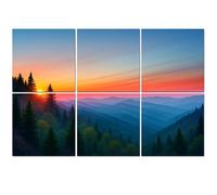 6 Pack Acoustic Foam Panels Sound Proofing Misty Rolling Mountain Just Before Sunrise Great Smoky Acoustic Wall Panel Soundproofing for Livingroom Nursery Room 180x120cm Home Decor