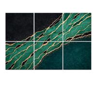6 Pack Acoustic Foam Panels Sound Proofing Panels abstract green malachite golden veins japanese kintsugi Acoustic Wall Panel Soundproofing for Livingroom Nursery Room Decor
