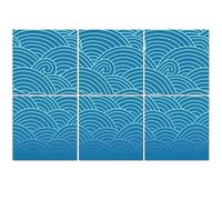 6 Pack Acoustic Foam Panels Sound Proofing Panels Abstract wavy doodle drawing seampess ocean waves Sea tides Acoustic Wall Panel Soundproofing for Livingroom Nursery Room 72"x48" Home Decor