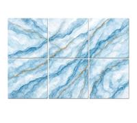 6 Pack Acoustic Foam Panels Sound Proofing Panels abstract white blue marble gold glitter veins fake stone Acoustic Wall Panel Soundproofing for Livingroom Nursery Room Decor
