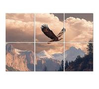 6 Pack Acoustic Foam Panels Sound Proofing Panels Bald Eagle Soaring High Country Acoustic Wall Panel Soundproofing for Livingroom Nursery Room 72"x48" Home Decor
