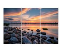 6 Pack Acoustic Foam Panels Sound Proofing Panels Beautiful Cloudscape Lake Sunset Rocky Shoreline Still Water Acoustic Wall Panel Soundproofing for Livingroom Nursery Room 72"x48" Home Decor