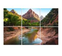 6 Pack Acoustic Foam Panels Sound Proofing Panels beautiful Zion national park sunny day utah Acoustic Wall Panel Soundproofing for Livingroom Nursery Room 72"x48" Home Decor