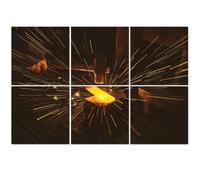 6 Pack Acoustic Foam Panels Sound Proofing Panels Blacksmith manually forging molten metal anvil spark Acoustic Wall Panel Soundproofing for Livingroom Nursery Room 72"x48" Home Decor