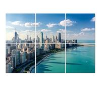 6 Pack Acoustic Foam Panels Sound Proofing Panels Chicago skyline aerial drone view from above lake Michigan Acoustic Wall Panel Soundproofing for Livingroom Nursery Room 72"x48" Home Decor