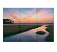 6 Pack Acoustic Foam Panels Sound Proofing Panels Clouds Reflecting Water Salt Marsh Sunrise Acoustic Wall Panel Soundproofing for Livingroom Nursery Room 72"x48" Home Decor