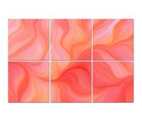 6 Pack Acoustic Foam Panels Sound Proofing Panels Coral Living Fractal Abstract Prism Glitch Effect Color Year Acoustic Wall Panel Soundproofing for Livingroom Nursery Room 72"x48" Home Decor