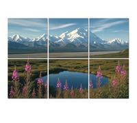 6 Pack Acoustic Foam Panels Sound Proofing Panels Denali Fireweed Denali National Park Alaska Acoustic Wall Panel Soundproofing for Livingroom Nursery Room 72"x48"-180x120cm-(WxH) Home Decor