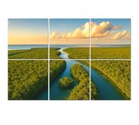 6 Pack Acoustic Foam Panels Sound Proofing Panels Everglades National Park sunset Florida Acoustic Wall Panel Soundproofing for Livingroom Nursery Room 72"x48" Home Decor