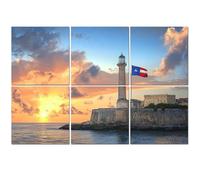 6 Pack Acoustic Foam Panels Sound Proofing Panels Faro Castillo del Morro lighthouse located Havana Cuba Acoustic Wall Panel Soundproofing for Livingroom Nursery Room 72"x48" Home Decor