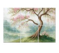 6 Pack Acoustic Foam Panels Sound Proofing Panels Flowering tree willow branches For interior mural art Acoustic Wall Panel Soundproofing for Livingroom Nursery Room 72"x48" Home Decor