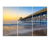 6 Pack Acoustic Foam Panels Sound Proofing Panels Folly Beach Pier SC Coast Atlantic Ocean Pastel Sunrise Acoustic Wall Panel Soundproofing for Livingroom Nursery Room 72"x48" Home Decor