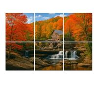 6 Pack Acoustic Foam Panels Sound Proofing Panels Glade Creek Grist Mill nostalgia blazing autumn colors West Acoustic Wall Panel Soundproofing for Livingroom Nursery Room Decor