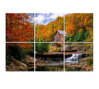 6 Pack Acoustic Foam Panels Sound Proofing Panels Glade Creek Grist Mill nostalgia blazing autumn colors West Acoustic Wall Panel Soundproofing for Livingroom Nursery Room 72"x48" Home Decor