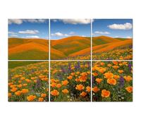 6 Pack Acoustic Foam Panels Sound Proofing Panels Golden field next to hills California Acoustic Wall Panel Soundproofing for Livingroom Nursery Room 72"x48" Home Decor