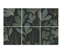 6 Pack Acoustic Foam Panels Sound Proofing Panels Golden Ginkgo leaves Luxury Floral art deco Gold natural Acoustic Wall Panel Soundproofing for Livingroom Nursery Room 72"x48" Home Decor