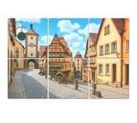 6 Pack Acoustic Foam Panels Sound Proofing Panels Historic town Rothenburg ob der Tauber Franconia Bavaria Acoustic Wall Panel Soundproofing for Livingroom Nursery Room 72"x48" Home Decor