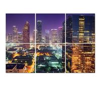 6 Pack Acoustic Foam Panels Sound Proofing Panels Houston Texas Skyline Acoustic Wall Panel Soundproofing for Livingroom Nursery Room 72"x48" Home Decor