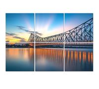 6 Pack Acoustic Foam Panels Sound Proofing Panels Howrah bridge river Ganges Kolkata twilight moody sky Acoustic Wall Panel Soundproofing for Livingroom Nursery Room 72"x48" Home Decor