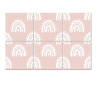 6 Pack Acoustic Foam Panels Sound Proofing Panels Kids hand drawn seamless pink pastel rainbows Summer for Acoustic Wall Panel Soundproofing for Livingroom Nursery Room 72"x48" Home Decor