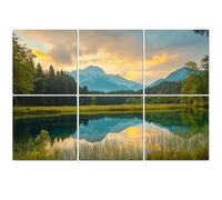6 Pack Acoustic Foam Panels Sound Proofing Panels Lake Zelenci Springs Upper Carniola Slovenia Acoustic Wall Panel Soundproofing for Livingroom Nursery Room 72"x48" Home Decor