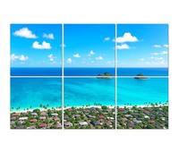 6 Pack Acoustic Foam Panels Sound Proofing Panels Lanikai Beach as seen from above Kailua Oahu Hawaii Acoustic Wall Panel Soundproofing for Livingroom Nursery Room 72"x48" Home Decor