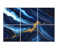 6 Pack Acoustic Foam Panels Sound Proofing Panels Luxurious navy blue ink marble like abstract texture golden Acoustic Wall Panel Soundproofing for Livingroom Nursery Room Decor