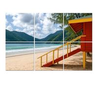6 Pack Acoustic Foam Panels Sound Proofing Panels maracas beach trinidad tobago lifeguard cabin empty beach Acoustic Wall Panel Soundproofing for Livingroom Nursery Room 72"x48" Home Decor