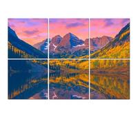 6 Pack Acoustic Foam Panels Sound Proofing Panels Maroon Bells autumn aspen trees lake reflections Aspen Acoustic Wall Panel Soundproofing for Livingroom Nursery Room 72"x48" Home Decor