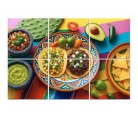 6 Pack Acoustic Foam Panels Sound Proofing Panels Mexican platillo tacos barbacoa vegetarian Acoustic Wall Panel Soundproofing for Livingroom Nursery Room 72"x48" Home Decor