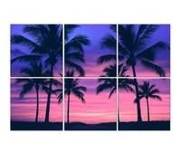 6 Pack Acoustic Foam Panels Sound Proofing Panels Miami Beach South Beach sunset palm trees Florida Acoustic Wall Panel Soundproofing for Livingroom Nursery Room 72"x48" Home Decor