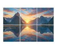 6 Pack Acoustic Foam Panels Sound Proofing Panels Milford Sound fiord Fiordland national park New Zealand Acoustic Wall Panel Soundproofing for Livingroom Nursery Room 72"x48" Home Decor