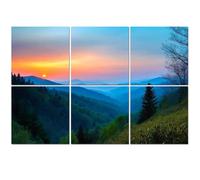6 Pack Acoustic Foam Panels Sound Proofing Panels Misty Rolling Mountain Just Before Sunrise Great Smoky Acoustic Wall Panel Soundproofing for Livingroom Nursery Room 72"x48" Home Decor