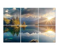6 Pack Acoustic Foam Panels Sound Proofing Panels Misty summer morning Eibsee lake German Alps Acoustic Wall Panel Soundproofing for Livingroom Nursery Room 72"x48" Home Decor