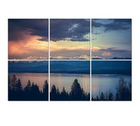 6 Pack Acoustic Foam Panels Sound Proofing Panels nature flathead lake montana sunset dusk west coast pictures Acoustic Wall Panel Soundproofing for Livingroom Nursery Room 72"x48" Home Decor