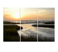 6 Pack Acoustic Foam Panels Sound Proofing Panels Ocean salt marsh sea grass dock sunset Acoustic Wall Panel Soundproofing for Livingroom Nursery Room 72"x48" Home Decor