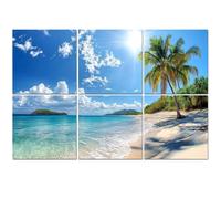 6 Pack Acoustic Foam Panels Sound Proofing Panels Palm tree Beach Tropical Island Caribbean Acoustic Wall Panel Soundproofing for Livingroom Nursery Room 72"x48" Home Decor