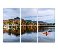 6 Pack Acoustic Foam Panels Sound Proofing Panels panoramic view Mirror Lake Lake Placid New York sunny Acoustic Wall Panel Soundproofing for Livingroom Nursery Room 72"x48" Home Decor