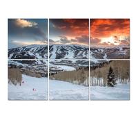 6 Pack Acoustic Foam Panels Sound Proofing Panels park city fiery sunset utah landscapes pictures Acoustic Wall Panel Soundproofing for Livingroom Nursery Room 72"x48" Home Decor