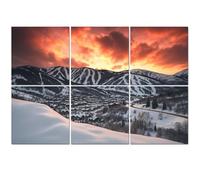 6 Pack Acoustic Foam Panels Sound Proofing Panels park city fiery sunset utah landscapes pictures Acoustic Wall Panel Soundproofing for Livingroom Nursery Room 72"x48" Home Decor