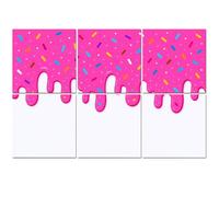 6 Pack Acoustic Foam Panels Sound Proofing Panels Pink ice cream melted colorful cute candy sprinkles long Acoustic Wall Panel Soundproofing for Livingroom Nursery Room 72"x48" Home Decor