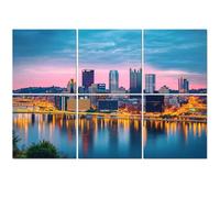 6 Pack Acoustic Foam Panels Sound Proofing Panels Pittsburgh Pennsylvania River Skyline Acoustic Wall Panel Soundproofing for Livingroom Nursery Room 72"x48" Home Decor
