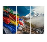 6 Pack Acoustic Foam Panels Sound Proofing Panels Prayer flags Mt Annapurna I photo Acoustic Wall Panel Soundproofing for Livingroom Nursery Room 72"x48" Home Decor