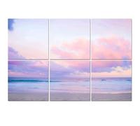 6 Pack Acoustic Foam Panels Sound Proofing Panels pretty pastel colour sky pink purple blue fluffy cloud beach Acoustic Wall Panel Soundproofing for Livingroom Nursery Room 72"x48" Home Decor